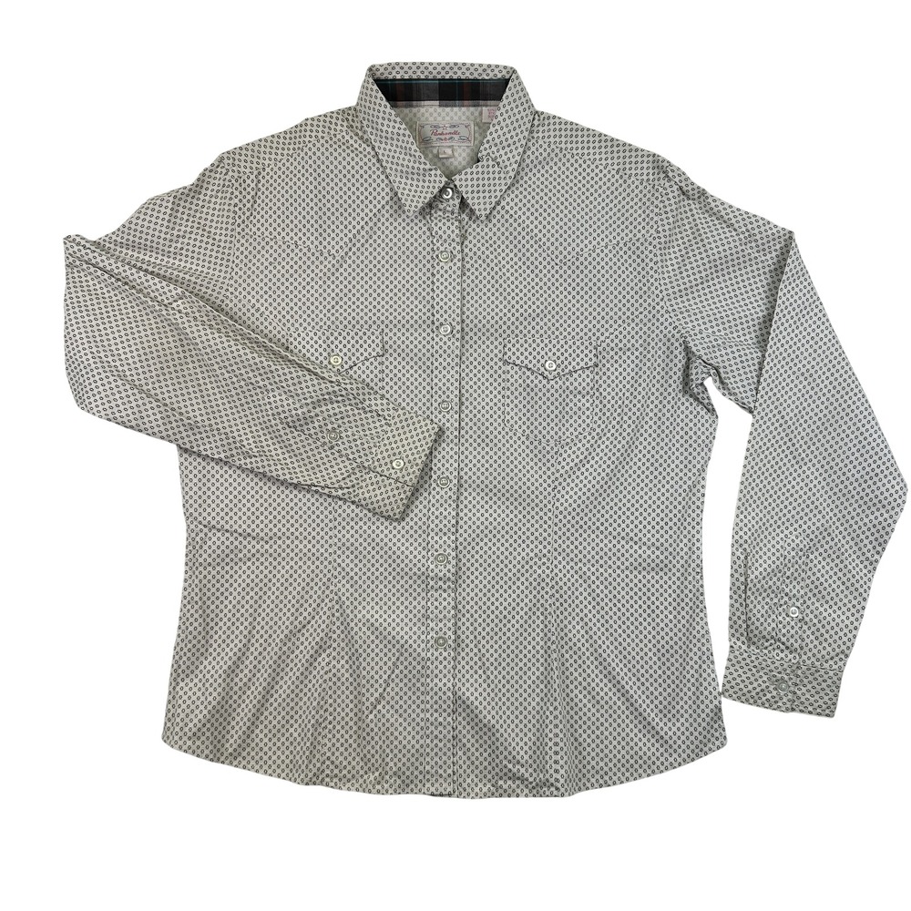 Panhandle Slim Western‎ Shirt Womens Large Geometric Pearl Snap Cowboy Rodeo